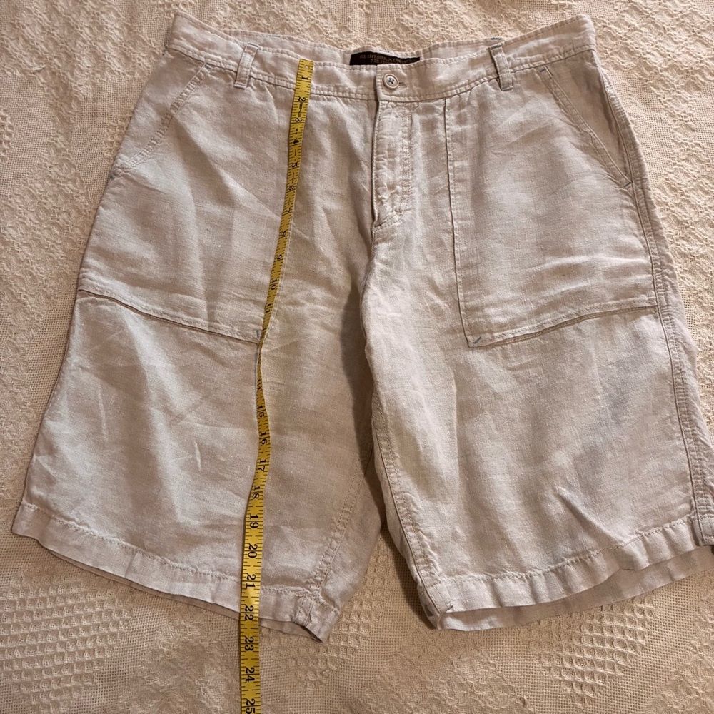 Old Navy Men's 100% Linen Shorts Natural Ivory Beige Sz 36 - Picture 3 of 12